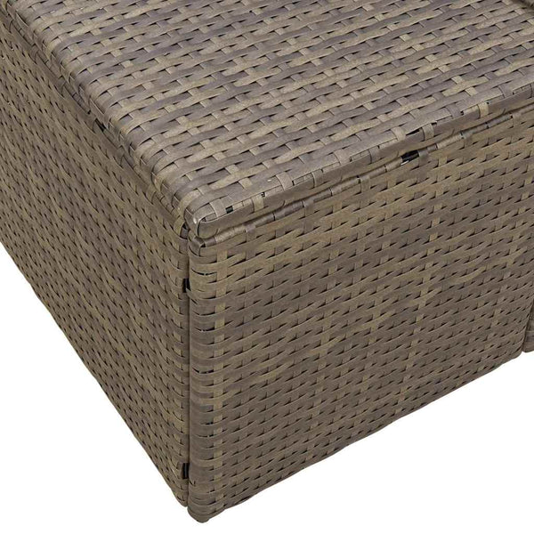 Gartensofa Grau Poly-Rattan mit Kissen 184cm
