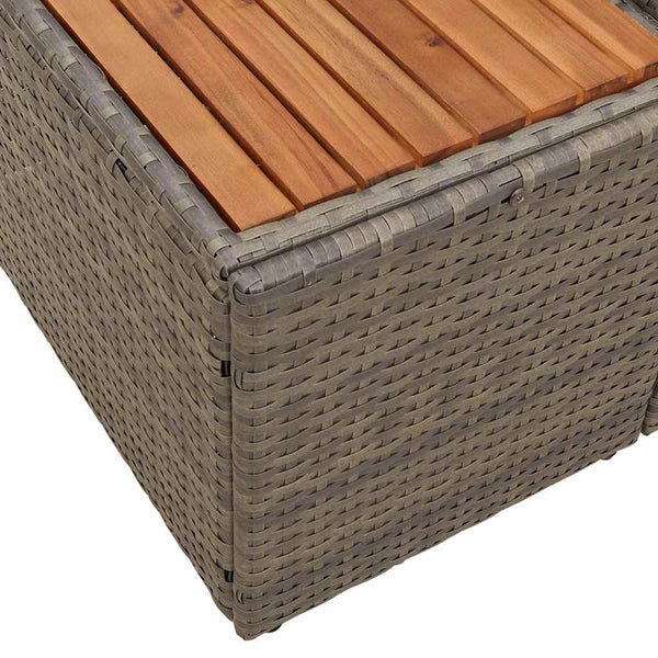 Graues Gartensofa Poly-Rattan 184cm