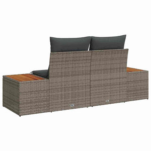 Graues Gartensofa Poly-Rattan 184cm