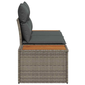Graues Gartensofa Poly-Rattan 184cm
