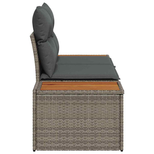Graues Gartensofa Poly-Rattan 184cm
