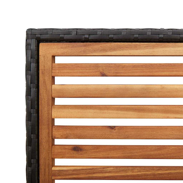 Garten Stapelstühle 2er Set Braun Schwarz