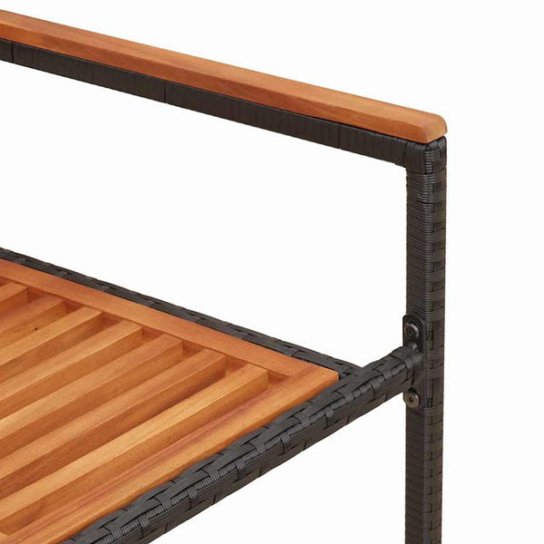 Garten Stapelstühle 2er Set Braun Schwarz