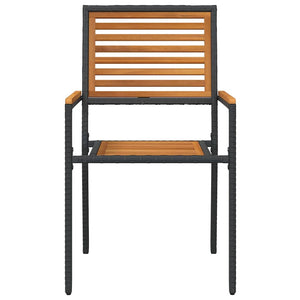 Garten Stapelstühle 2er Set Braun Schwarz