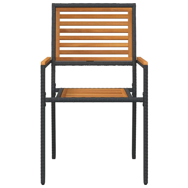 Garten Stapelstühle 2er Set Braun Schwarz