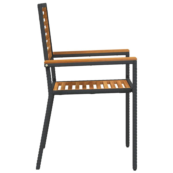 Garten Stapelstühle 2er Set Braun Schwarz