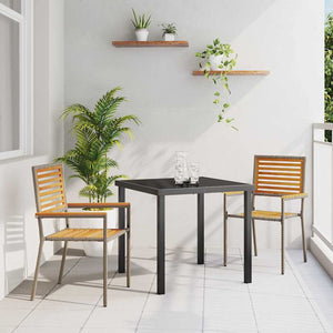 Garten Stapelstühle 2er Set Braun/Grau