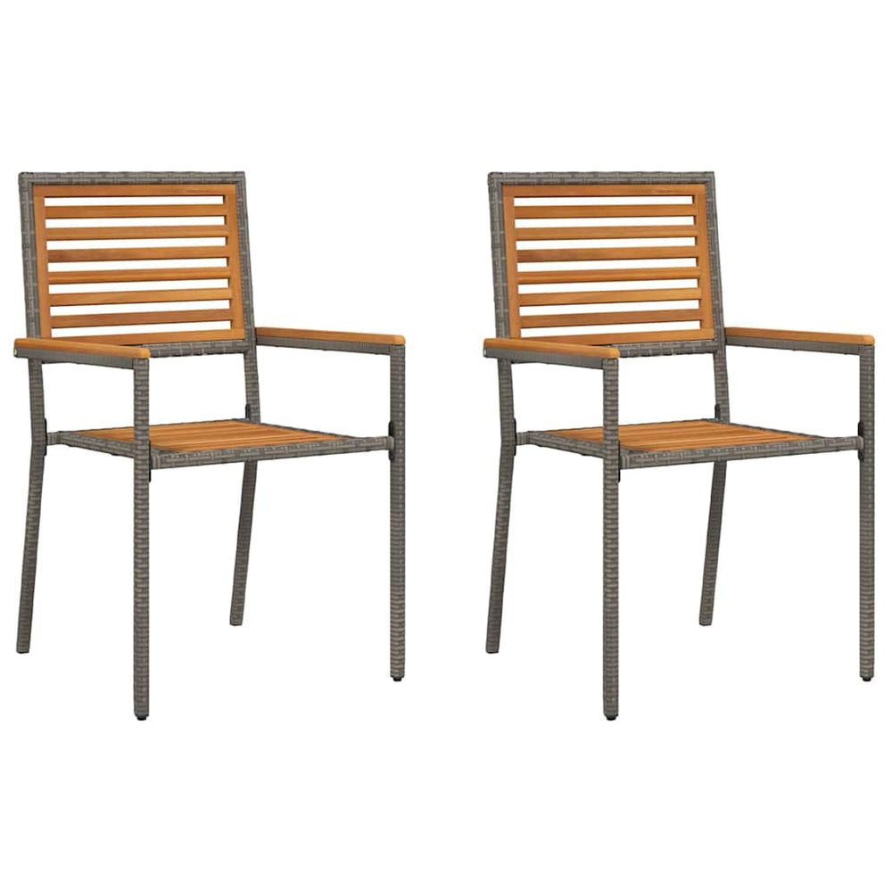 Garten Stapelstühle 2er Set Braun/Grau