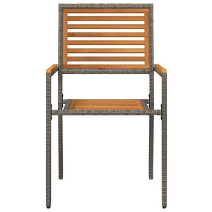 Garten Stapelstühle 2er Set Braun/Grau