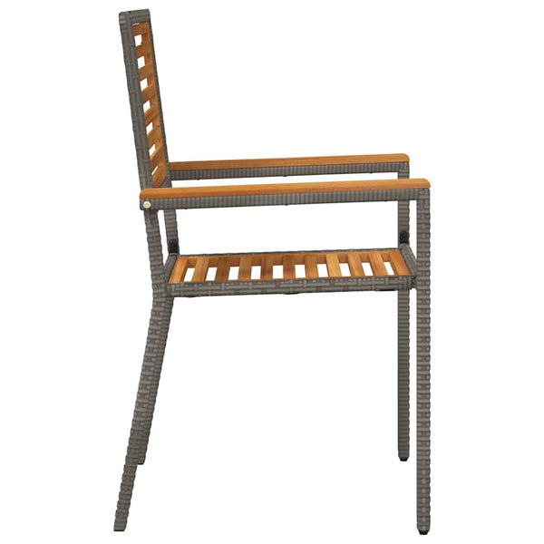 Garten Stapelstühle 2er Set Braun/Grau
