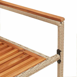 Garten Stapelstühle 2er Set Braun Beige