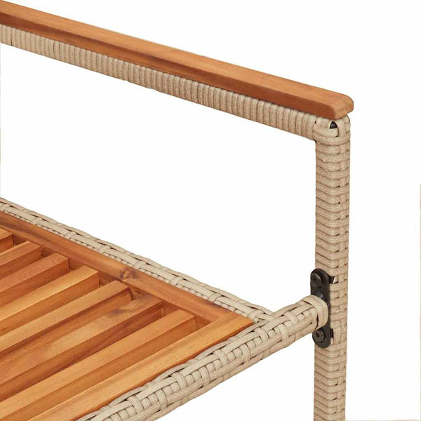 Garten Stapelstühle 2er Set Braun Beige