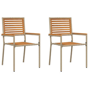 Garten Stapelstühle 2er Set Braun Beige