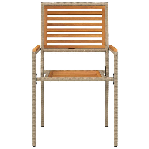 Garten Stapelstühle 2er Set Braun Beige