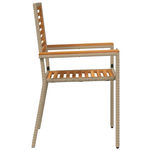 Garten Stapelstühle 2er Set Braun Beige