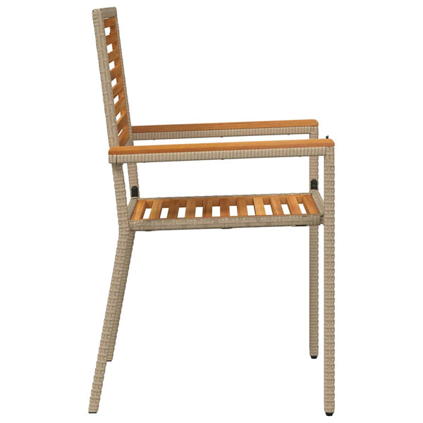 Garten Stapelstühle 2er Set Braun Beige