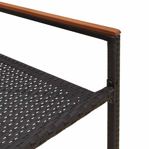 Garten Stapelstühle 2er Set Schwarz Braun