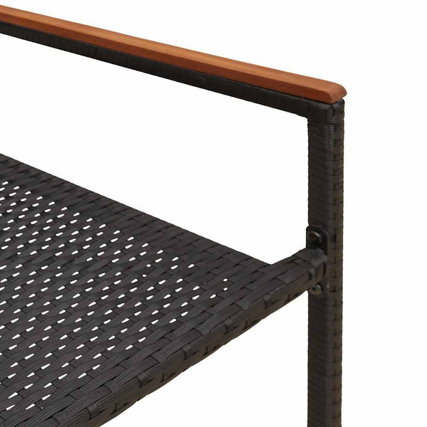 Garten Stapelstühle 2er Set Schwarz Braun