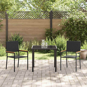 Garten Stapelstühle 2er Set Schwarz Braun