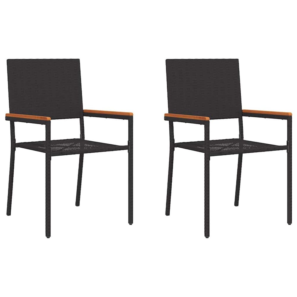 Garten Stapelstühle 2er Set Schwarz Braun
