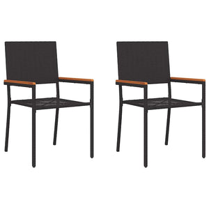 Garten Stapelstühle 2er Set Schwarz Braun