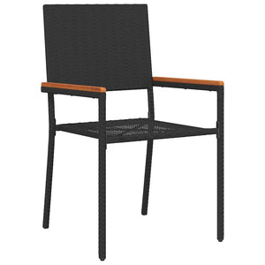 Garten Stapelstühle 2er Set Schwarz Braun