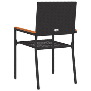 Garten Stapelstühle 2er Set Schwarz Braun