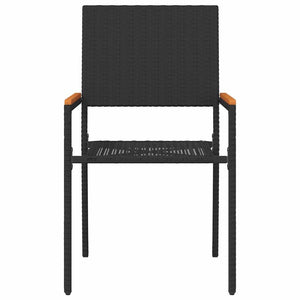 Garten Stapelstühle 2er Set Schwarz Braun
