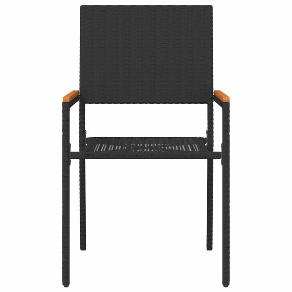Garten Stapelstühle 2er Set Schwarz Braun