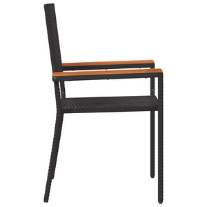 Garten Stapelstühle 2er Set Schwarz Braun