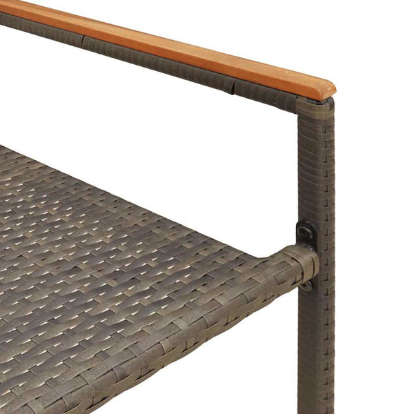 Garten Stapelstühle 2er Set Grau Braun
