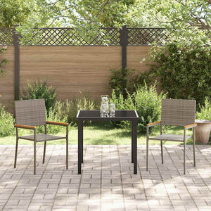 Garten Stapelstühle 2er Set Grau Braun