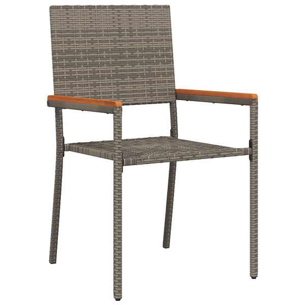 Garten Stapelstühle 2er Set Grau Braun