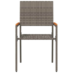Garten Stapelstühle 2er Set Grau Braun