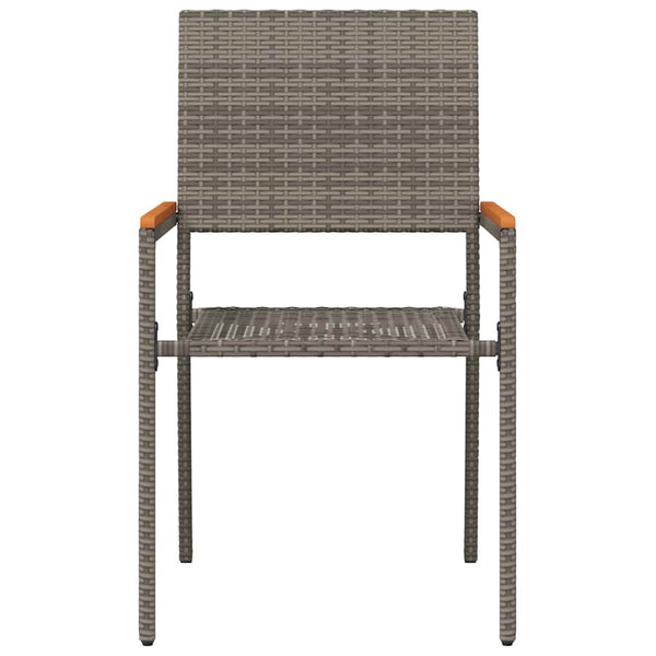 Garten Stapelstühle 2er Set Grau Braun