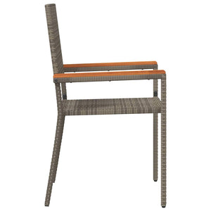 Garten Stapelstühle 2er Set Grau Braun