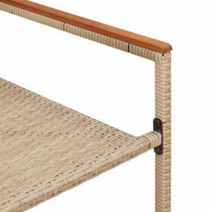 Garten Stapelstühle 2er Set Creme Braun