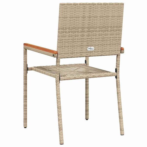 Garten Stapelstühle 2er Set Creme Braun