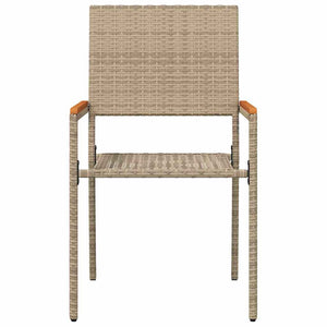 Garten Stapelstühle 2er Set Creme Braun