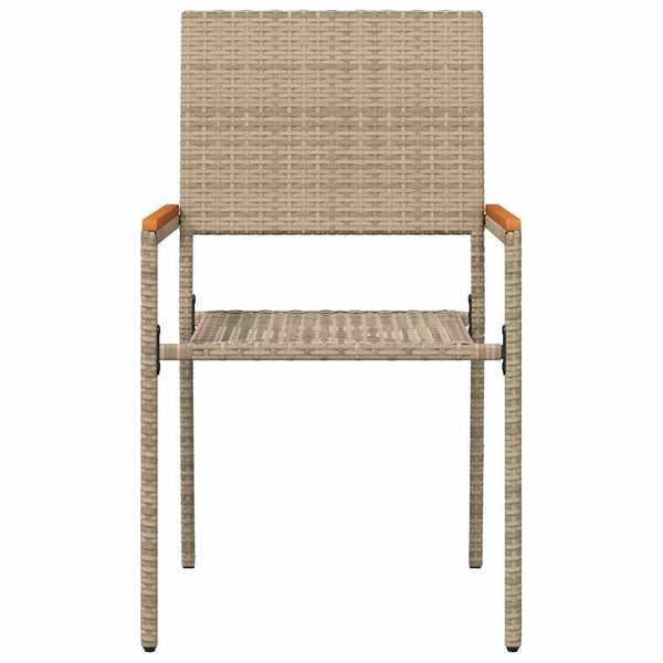 Garten Stapelstühle 2er Set Creme Braun