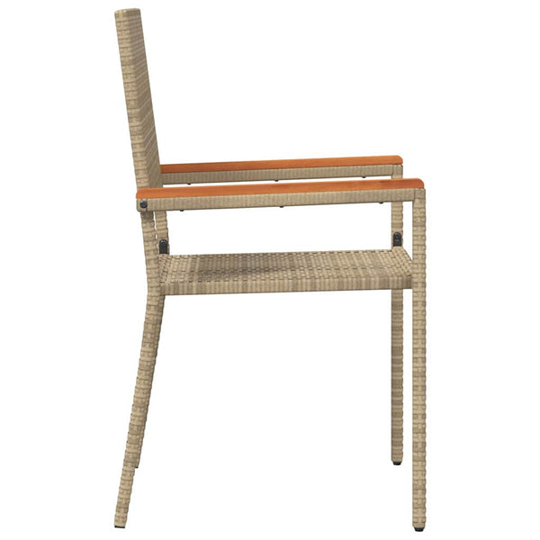 Garten Stapelstühle 2er Set Creme Braun