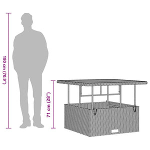 Garten Essgruppe Grau Poly-Rattan