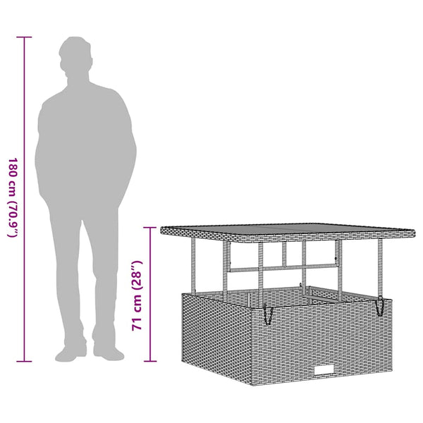 Garten Essgruppe Grau Poly-Rattan