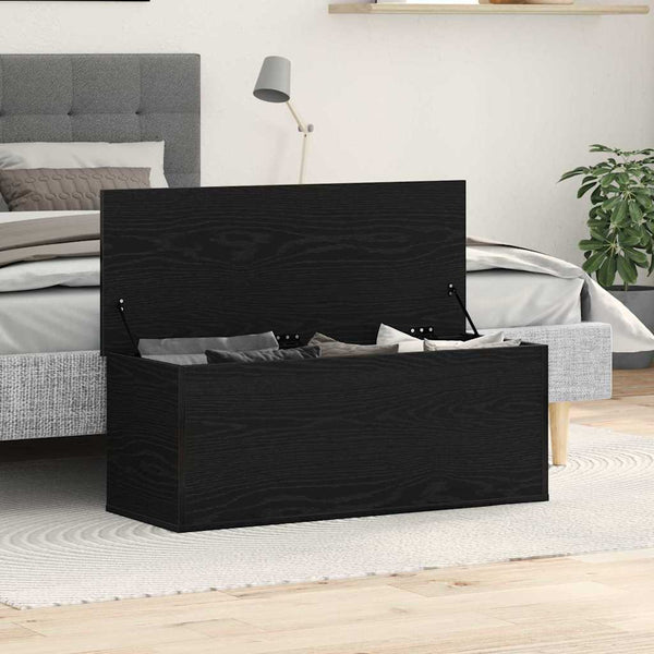 Aufbewahrungsbox Schwarz Eichen-Optik 102 cm