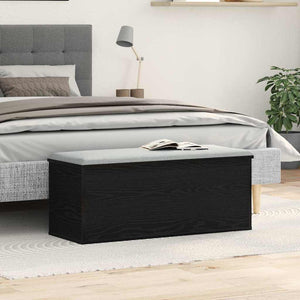 Aufbewahrungsbox Schwarz Eichen-Optik 102 cm
