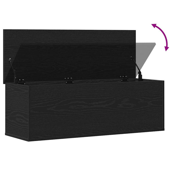 Aufbewahrungsbox Schwarz Eichen-Optik 102 cm