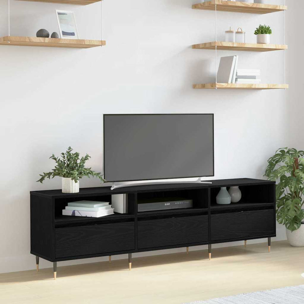 TV-Schrank Schwarz Eichen-Optik 150 cm
