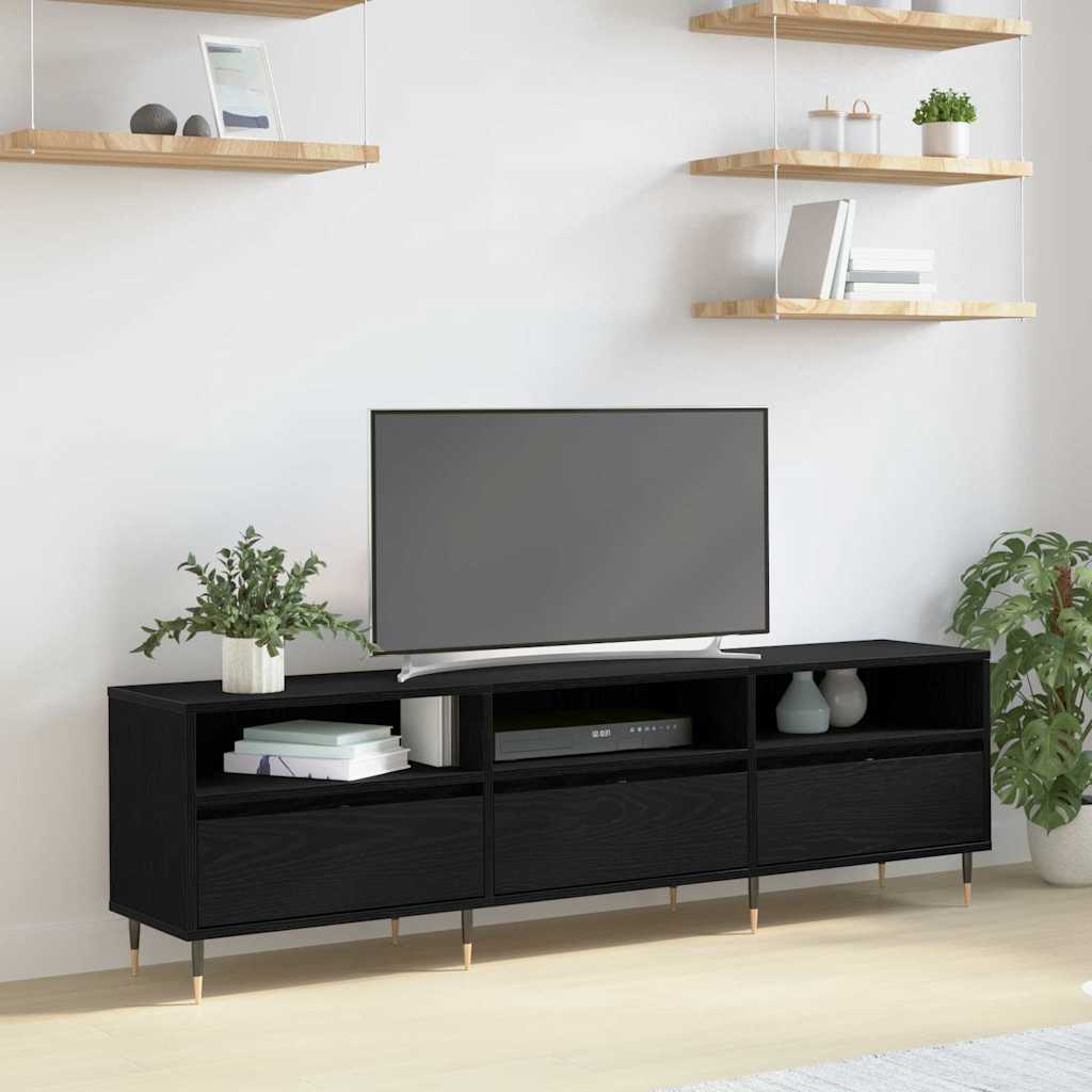 TV-Schrank Schwarz Eichen-Optik 150 cm