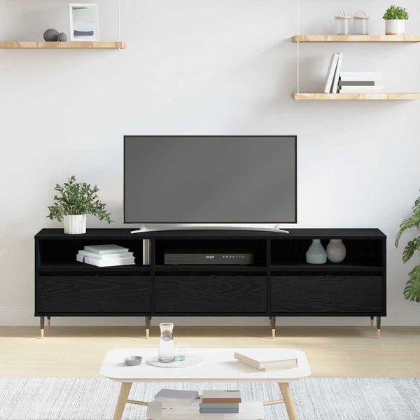 TV-Schrank Schwarz Eichen-Optik 150 cm