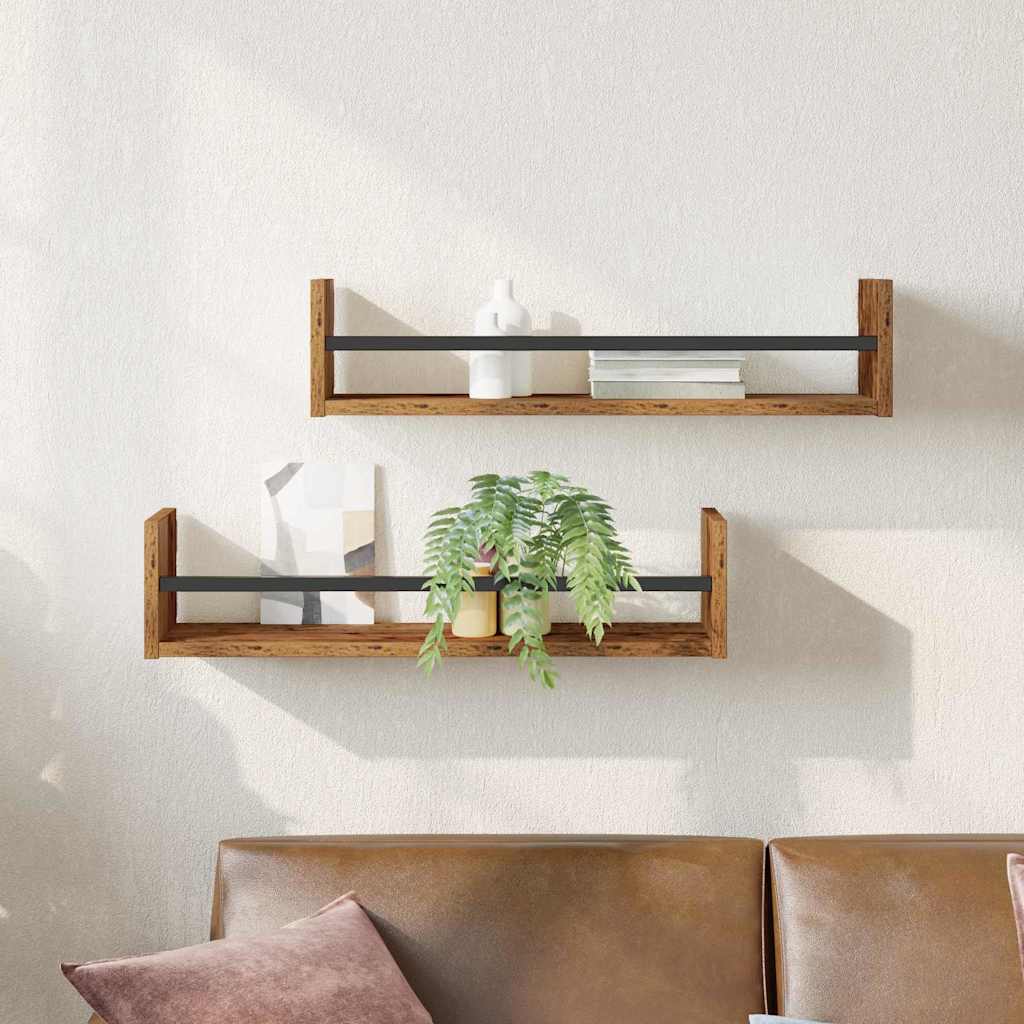 Wandregal Altholz 60 cm 2er Set